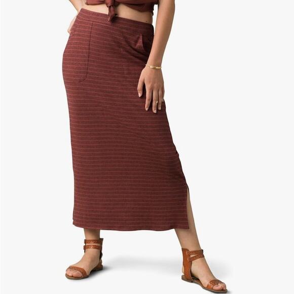 prAna Women's Sz Medium Tulum Midi Skirt in Vino - Picture 1 of 8